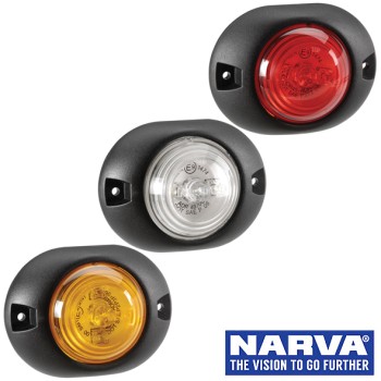 Narva Model 31 LED Marker Lamps with Black Deflector Base & 0.5m Cable